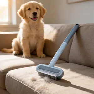 Pet Hair Removal Brush with Comfortable Grip, Soft Bristles for Efficient Pickup and Easy Cleaning – Dog & Cat Grooming Tool