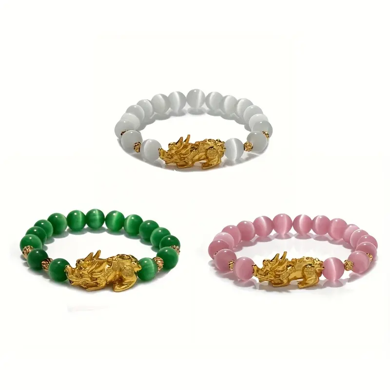 Pixiu Bracelet, Couple’s Festival Gift, Best Cat’s Eye Stone Bracelet for Best Friend, Trendy Minimalist Jewelry for Women