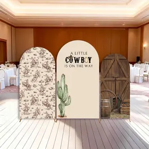 15-day Delivery Little Cowboy Baby Shower Arch Backdrop Cover Boy Western Party