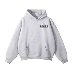 PREORDER Savior VOL.1 Classic Heather Pullover Hoodie 100% Premium Cotton Fleece 420 GSM Boxed Silhouette Drop Shoulders Ribbed Cuffs & Waistband