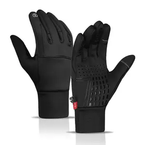 Winter Cycling Gloves, Windproof Waterproof Fleece Lined Warm Touchscreen Compatible Outdoor Sports Essentials, Motorcycle Gloves