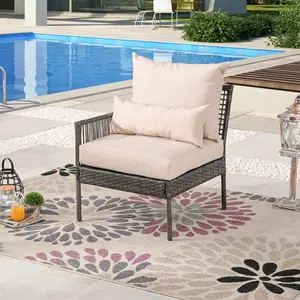 Top Space All-Weather PE Wicker Rattan Sectional Sofa Set with Thick Cushions for Outdoor Balcony Garden Pool