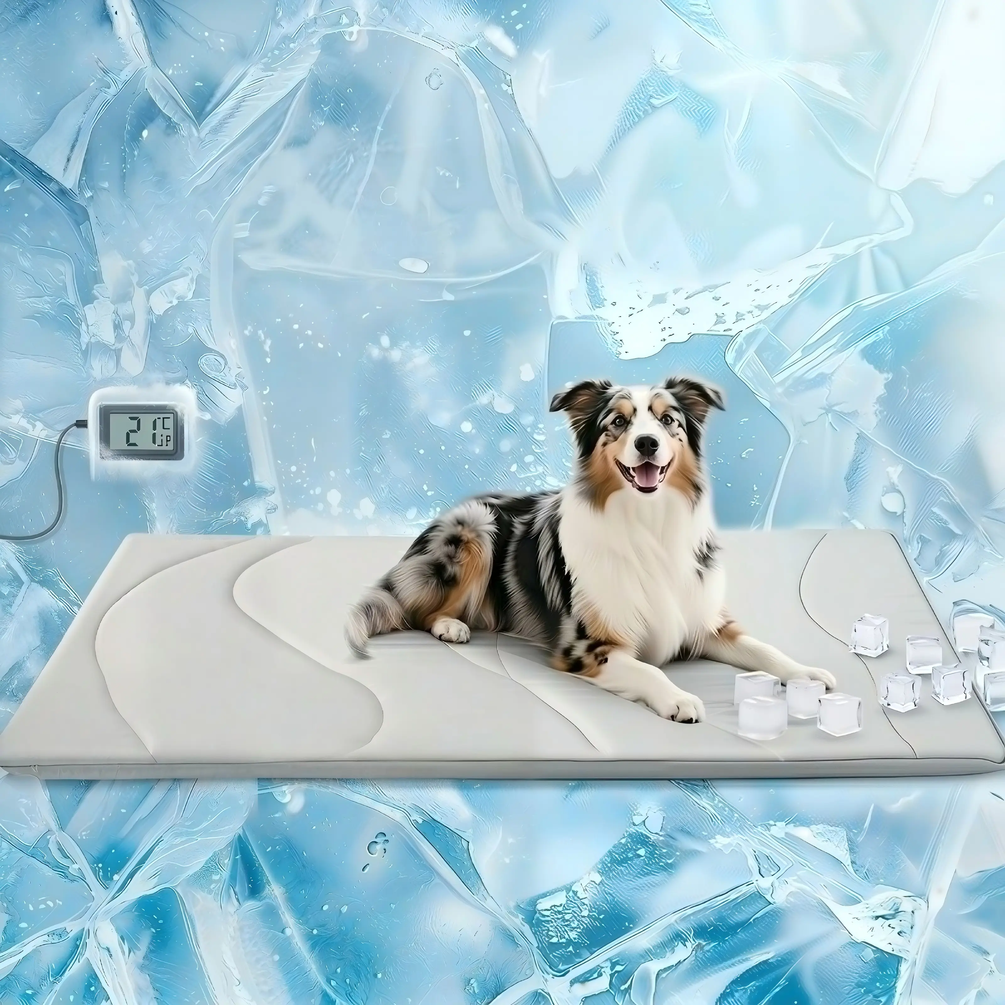 Dog Cooling Mat for Small & Medium Dogs, Ice Silk Cooling Pad, Waterproof Non-Slip Pet Bed, Washable Summer Cooling Blanket for Indoor & Outdoor Use
