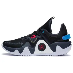 LINING Basketball Shoes Men's Low top Black/Ink Gray ABPS039-6