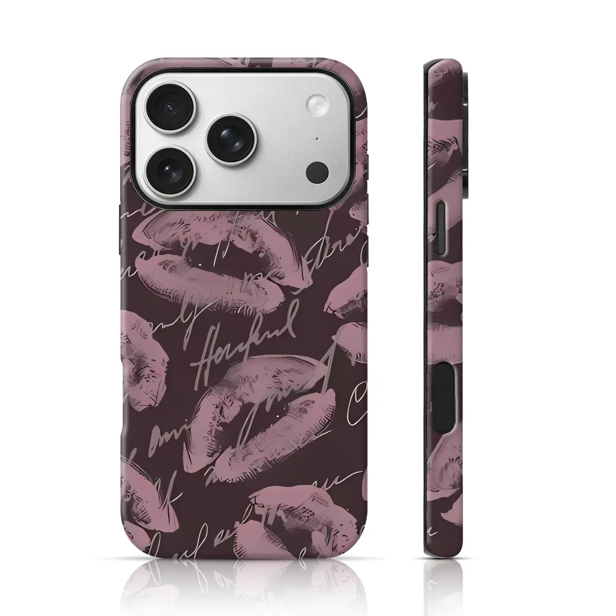 Grunge Kiss Script Design Aesthetic Phone Case 360 Protection for iPhone 17 Pro Max/16 Pro Max /15Pro Max 15/14/13/12 & Samsung S26 /S25Ultra Gift for Friends or Family, Shockproof, Tpu, Accessories
