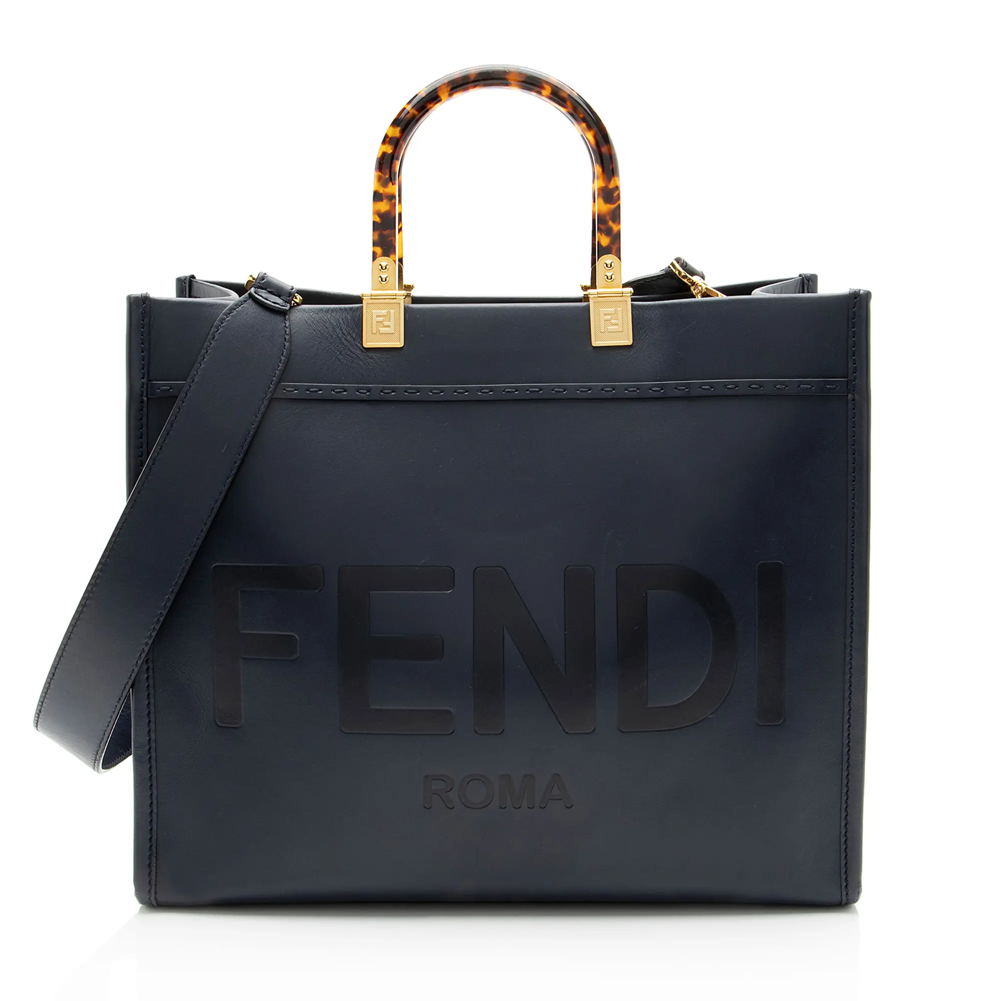 Pre-owned FENDI Leather Tote Bags Sunshine Medium Shopper Tote