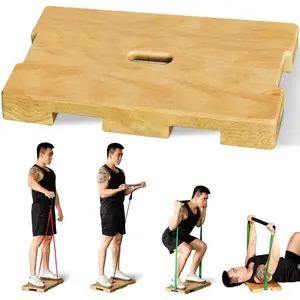 Fitness Board, Exercise Platform or Wooden exercise board for resistance band exercises, Resistance Band Workout, Stretching, Strength, Flexibility and Balance for Total  Home Gym.