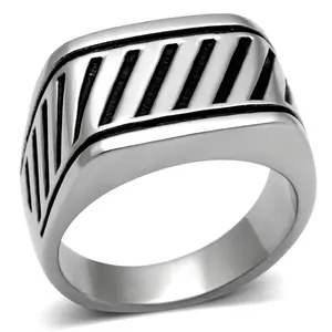 212 MAIN Men's Minimalist High-Polished Stone-Free Stainless Steel Stackable Ring - Size 9, Stackable Rings