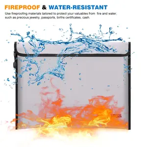 Upgrade Version 5000°f Fireproof Explosion-Proof File Bag, Insulated, Zipper, Waterproof, Ideal for Cash, Important Documents, Valuable Items