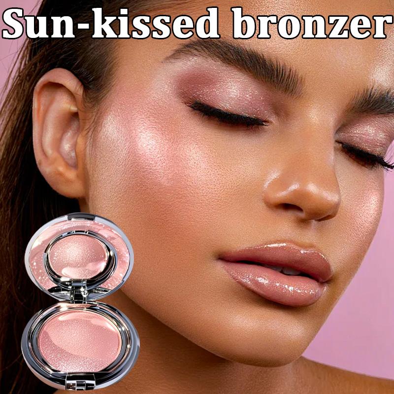 Fall Highlighter Trio Palette with Diamond Shine & Pearlescent Glow | Creamy Blend Formula, Long-Lasting, Non-Sticky & Smudge-Proof in Rose Gold Case | Great for Halloween Parties, Autumn Gatherings & Holiday Events！！