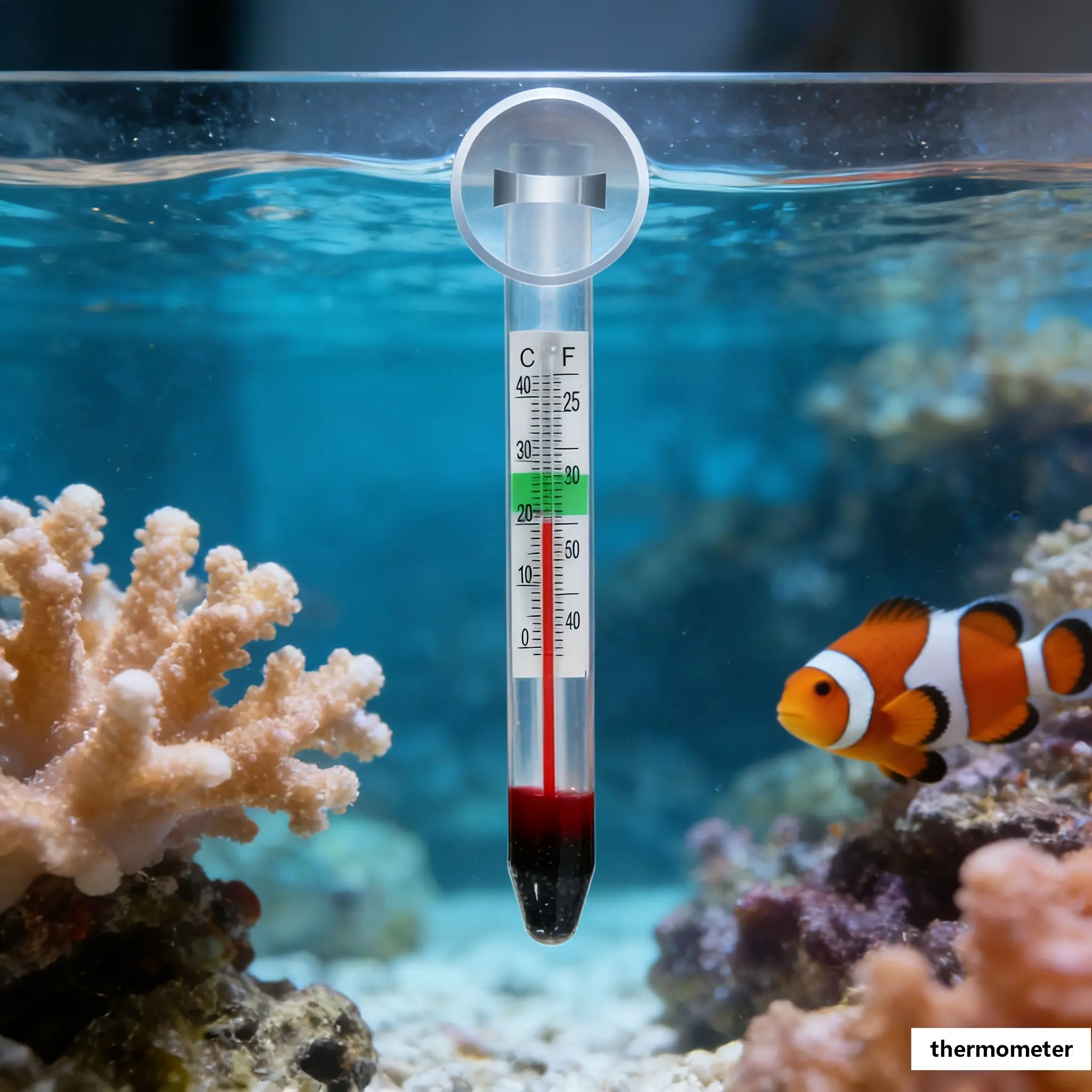 Aquarium Thermometer Fish Water Temperature Meter, Tropical Fish Aquarium Watertemperature Measuring Instrument, Fish Tank Temperature Monitor, Clear Display, Accurate Reading