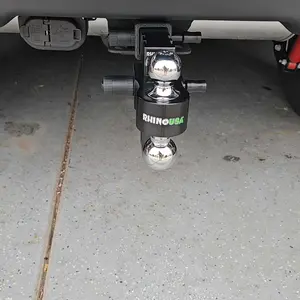 Rhino USA Adjustable Trailer Hitch 2 inch Receiver - Heavy Duty Aluminum Drop Hitch with 12,500lb GTW Towing Capacity for Hauling Heavy Trucks, RV, Trailer, Camper