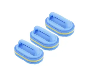 3pcs Handheld  Cleaning Sponge Brush Kitchen Tile,Bathtub Pool Scrub Brush for Grout Tile Floor Glass Wall Cleaning