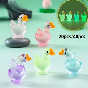 Aquarium Decorations, Amphibious Landscape Ornaments, Miniature Garden Accessories, Car Decoration, Yard Ornament, Glow-In-The-Dark Penguin, Fish Tank