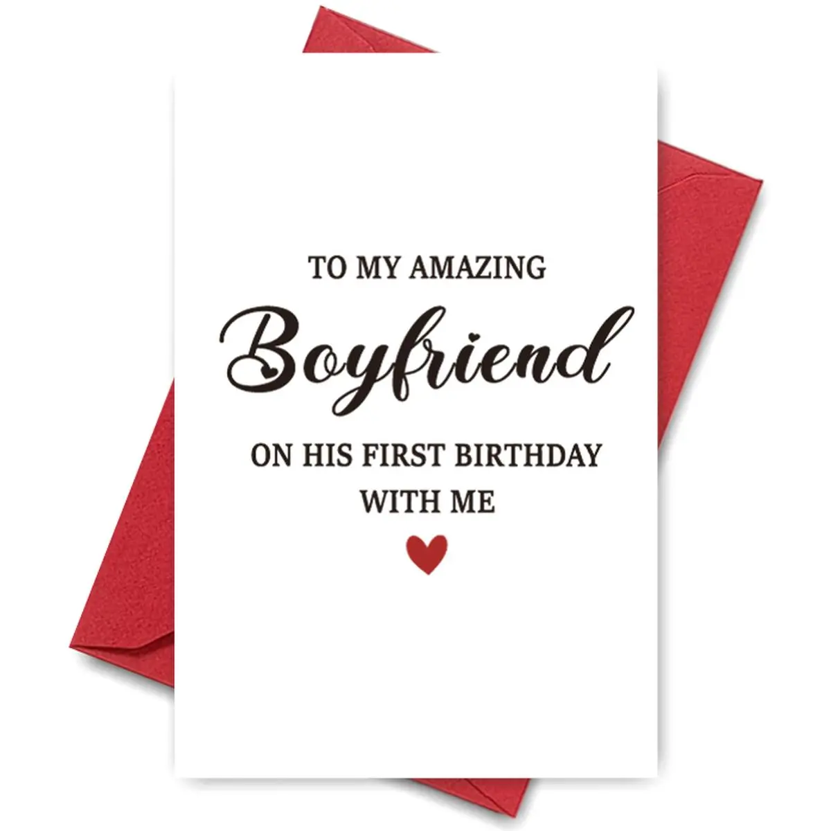 Boyfriend Birthday Greeting Card with Envelope, Tearable Greeting Cards, 1/3/50pcs Boyfriend on His Birthday Letter Pattern Greeting Card, Gift for Boyfriend, Couple Party Cards, Custom Message Card, Card Design