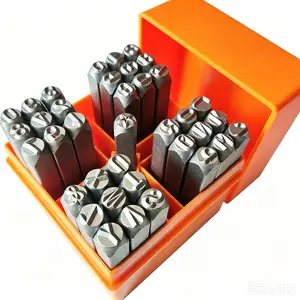 37pcs Number & Letter Stamp Set 1/4"(6mm)(A-Z & 0-8+Stars)(6 as 9)Punch, Perfect for Imprinting Metal Stamping Kit, Plastic, Wood,. Professional High Hardness CR-V Steel. Nice Gifts