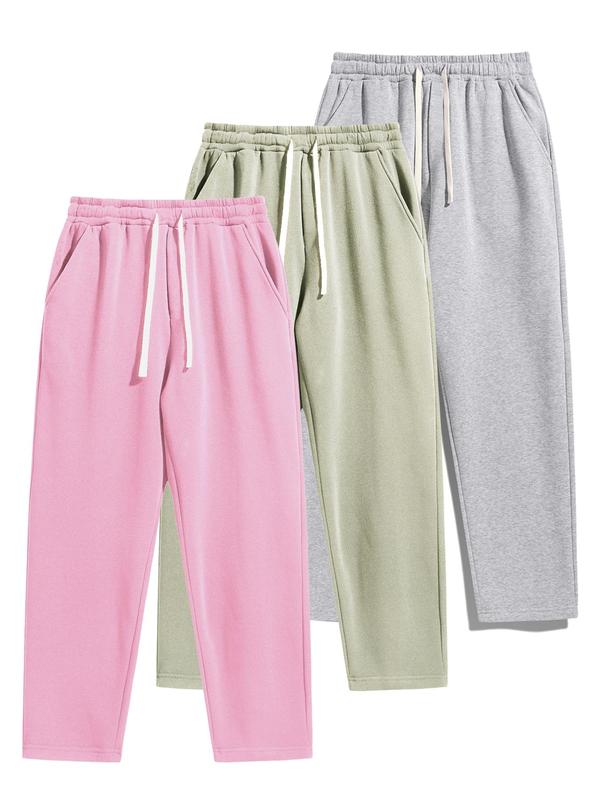 Men's Thermal Lined Pants with Drawstring Waist, Relaxed Fit Sweatpants for Fall & Winter, Men's Bottoms