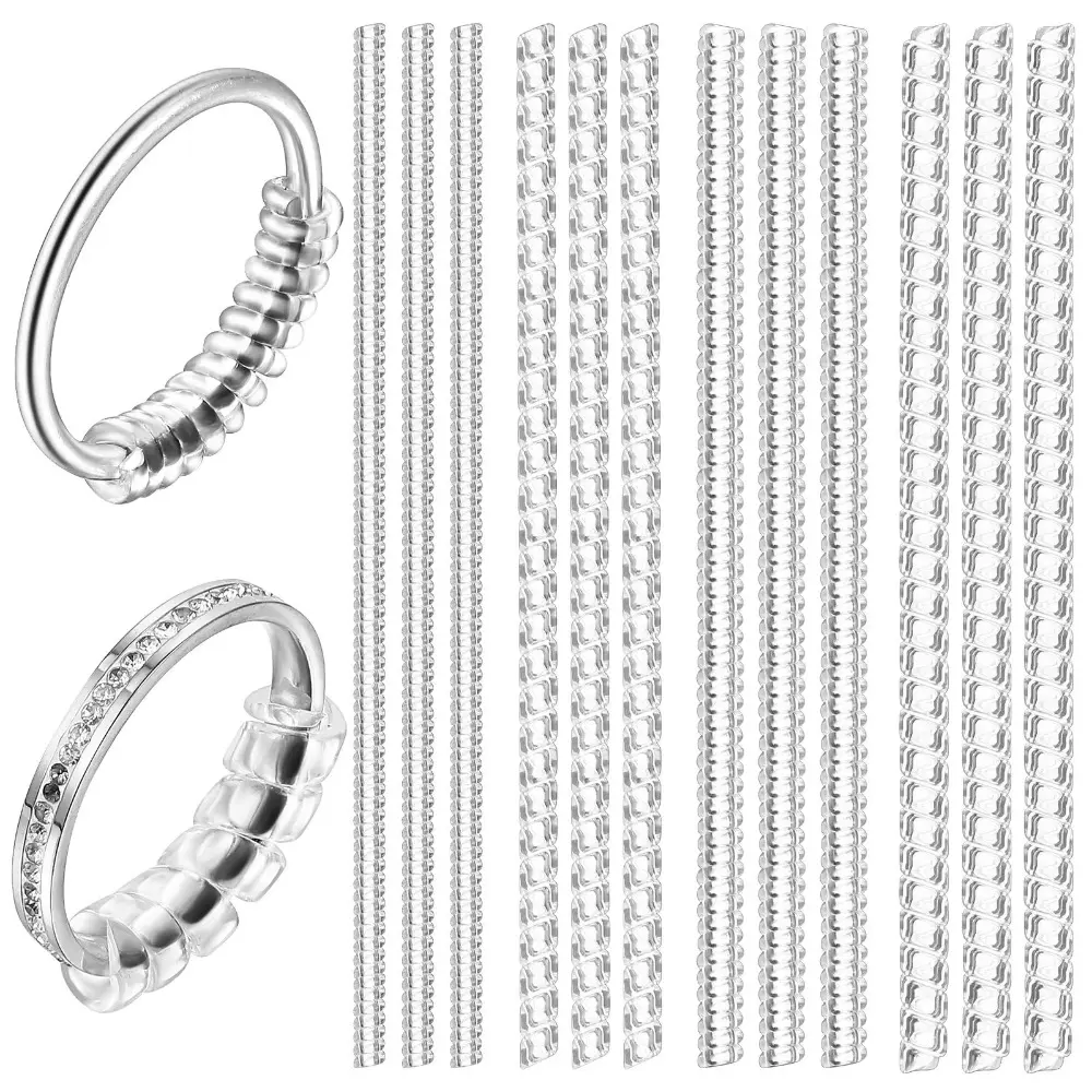Silicone Ring Sizers Set, Invisible Adjuster for Loose Rings, Universal Jewelry Size Adapter, Resizer, Tightener, for Men and Women