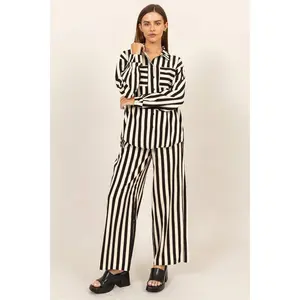 HYFVE Striped Button Up Shirt and Pants Set