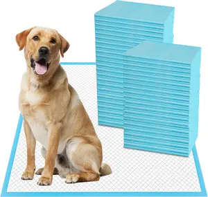 Dog and Puppy Pee Pads with Leak-Proof Quick-Dry Design for Potty Training Standard Absorbency Regular Size Blue Unscented