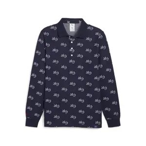 PUMA Mens X Noah Jacquard Logo Long Sleeve Shirt Casual Casual - Blue