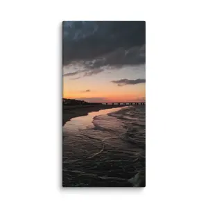 Virginia Beach Sunset Canvas Print 1.25" Thick Poly-Cotton Blend Fade-Resistant Hand-Stretched Over Solid Wood Stretcher Bars