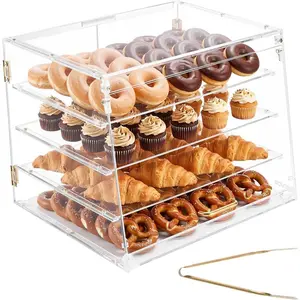 VEVOR Bakery Display Case, 2 - Tier Commercial Countertop Pastry Display Case, Clear Acrylic Bread Box for Kitchen, Party Cake Cabinet with Magnetic Rear Door for Cookie Dessert Donut, 20.7x15.7x12VEVOR Super Brand Day
