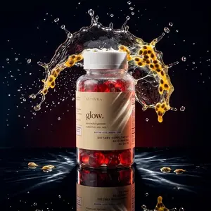 Astivra Glow - Hair Skin Nails Gummies with Biotin & Marine Collagen, Passion Fruit, 60ct