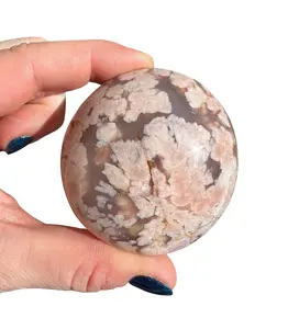 Flower Agate Palm Stone Thick - Large Tumbled Flower Agate Crystal - Polished Flower Agate Gemstone - Colorful Flower Agate