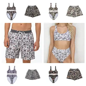 POP in Style & Comfort Must-Have Camo Swimsuit for Women Bikini Set Beachwear Fit Men's Swim Trunks