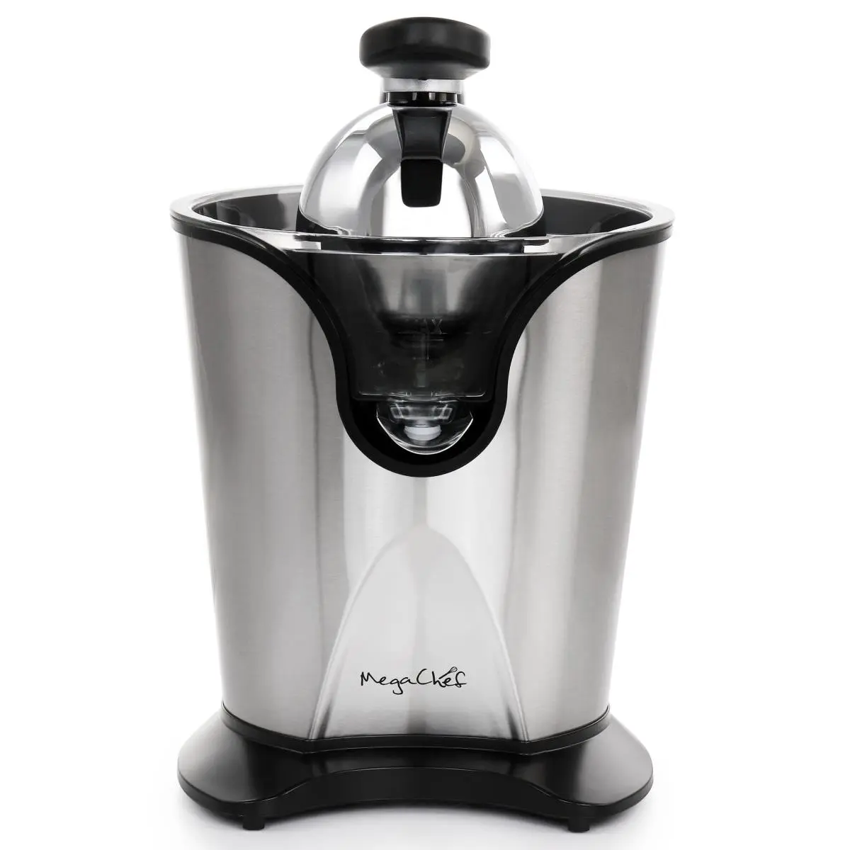 MegaChef Metallic Electric Citrus Juicer - Press Operation, Dishwasher Safe Kitchen Appliance, Kitchen Supplies for Citrus Fruits