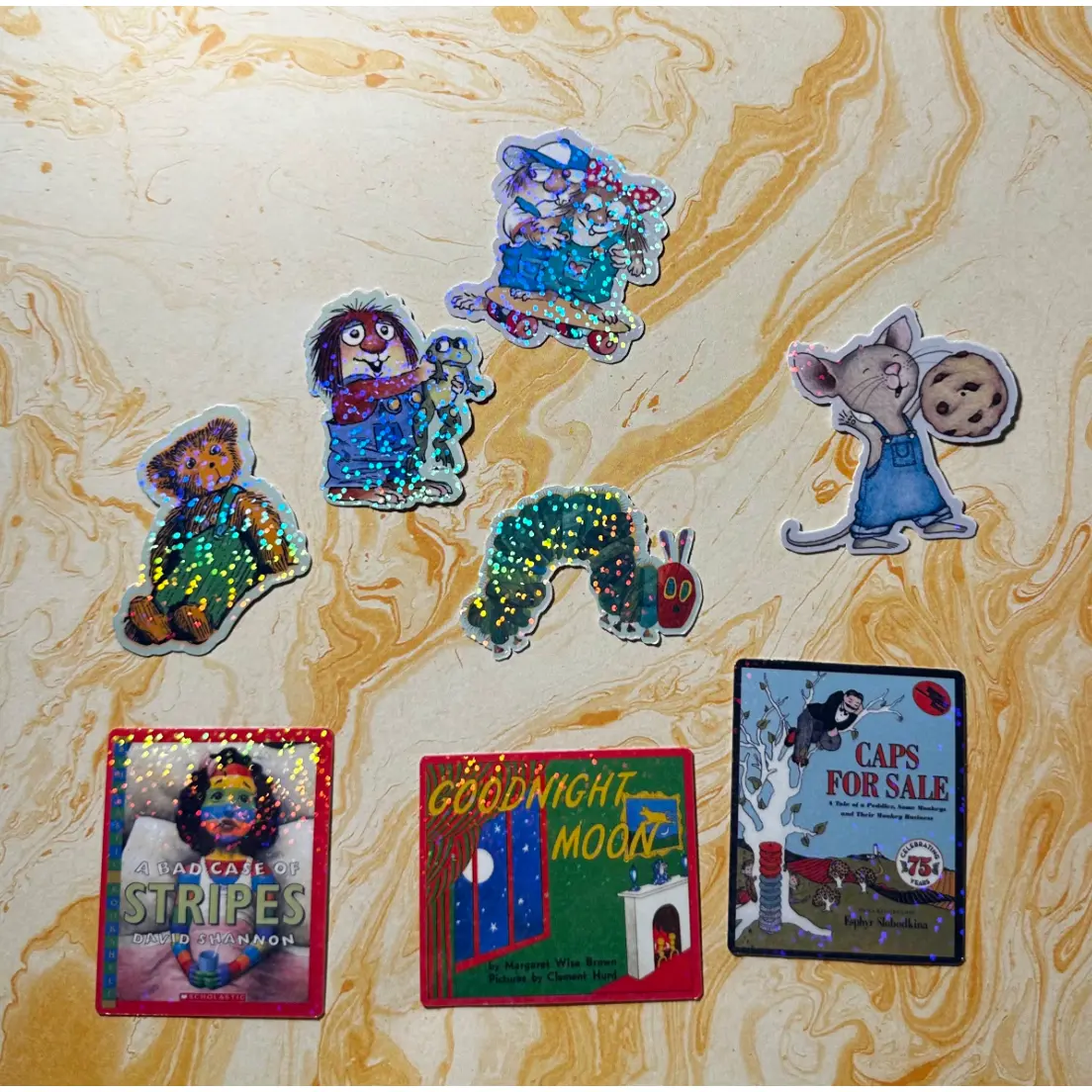 Nostalgic Books Holographic Stickers Little Critter, Goodnight Moon,Corduroy