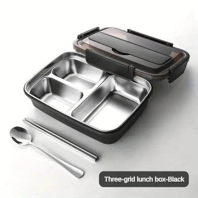 Leak-Proof Stainless Steel Bento Lunch Box Food Container with Compartments