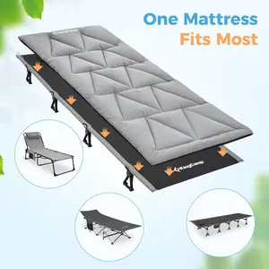 KingCamp Cot Mattress Pad, Portable Lightweight Cot Mattress, Non-Slip Camping Mat Soft Comfortable Non-Slip Cot Pad for Camp, RV Bunk