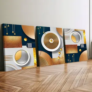 3 count wooden frame canvas, light luxury geometric element poster, abstract art decoration, fashion art decoration, modern family poster, exquisite wooden frame painting, suitable for living room corridor wall decoration, printing, waterproof, art