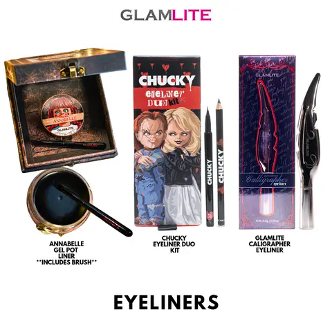 Glamlite Eyeliners -  Water Proof, Smudge Proof, Jet Black, Ultra Long Lasting