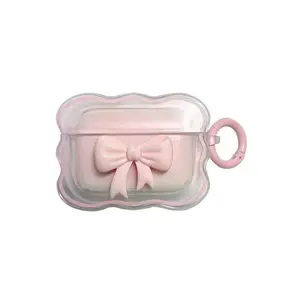 Transparent Earphone Case for AirPods Pro 3rd Generation, Cute Bow Style, Stylish Accessory, Fun and Adorable Design, Perfect Fit, Headphone Storage