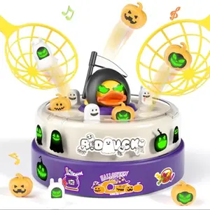 B.duck Halloween Game for Kids 4-6 Years, Glow-In-The-Dark Interactive Jumping Duck Toy, Family Halloween Board Game, Indoor Party Gift