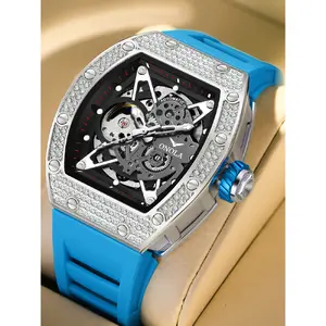 2026 New 44mm Tourbillon Luxury Men Automatic Mechanical Watch, 50m Waterproof, Night Luminous, Gift Box Included, Skeleton Watches