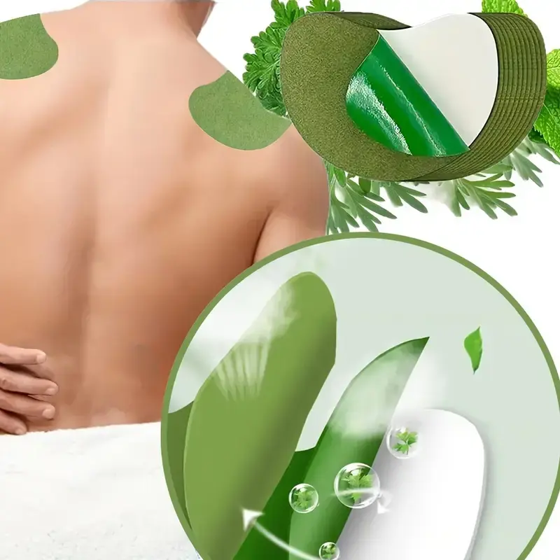 Pain Relief Patches for Adults - 48 Pack Menthol & Wormwood Patches for Stress Relief and Relaxation, Deep Penetrating for Neck, Back, and Muscle Pain, 48 Pieces, All Seasons, Apply Under Clothing, Cotton