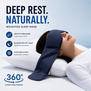 Weighted Sleep Mask for Deep Sleep – Strap-Free 360° Blackout Eye Mask with Gentle Pressure, Helps You Fall Asleep Faster