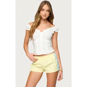Edikted Women's Arlow Ruffle Button Up Top