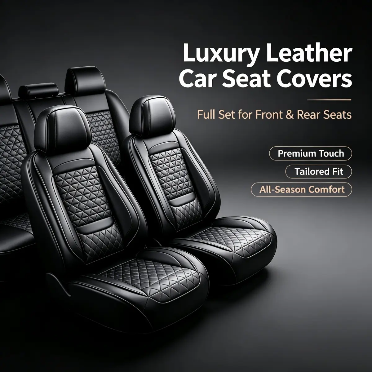 For Chevrolet Silverado GMC 1500 2500HD 3500HD Durable 5 Seats Car Seat Cover Front Rear Full Set, Upgraded Full Napa Leather, 3D Foam Back Support Seat Cushion Non-slip Protector Pad Mat Full Surround Waterproof Pickup Truck Interior Accessories