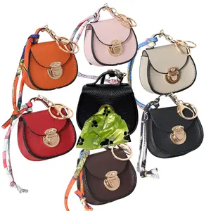 Barkin Mini-Handbag Dog Waste Bag Dispenser -Includes Carabiner for Leash Attachment, 3" x 3" x 1.25", Fits Standard Waste Bag Roll