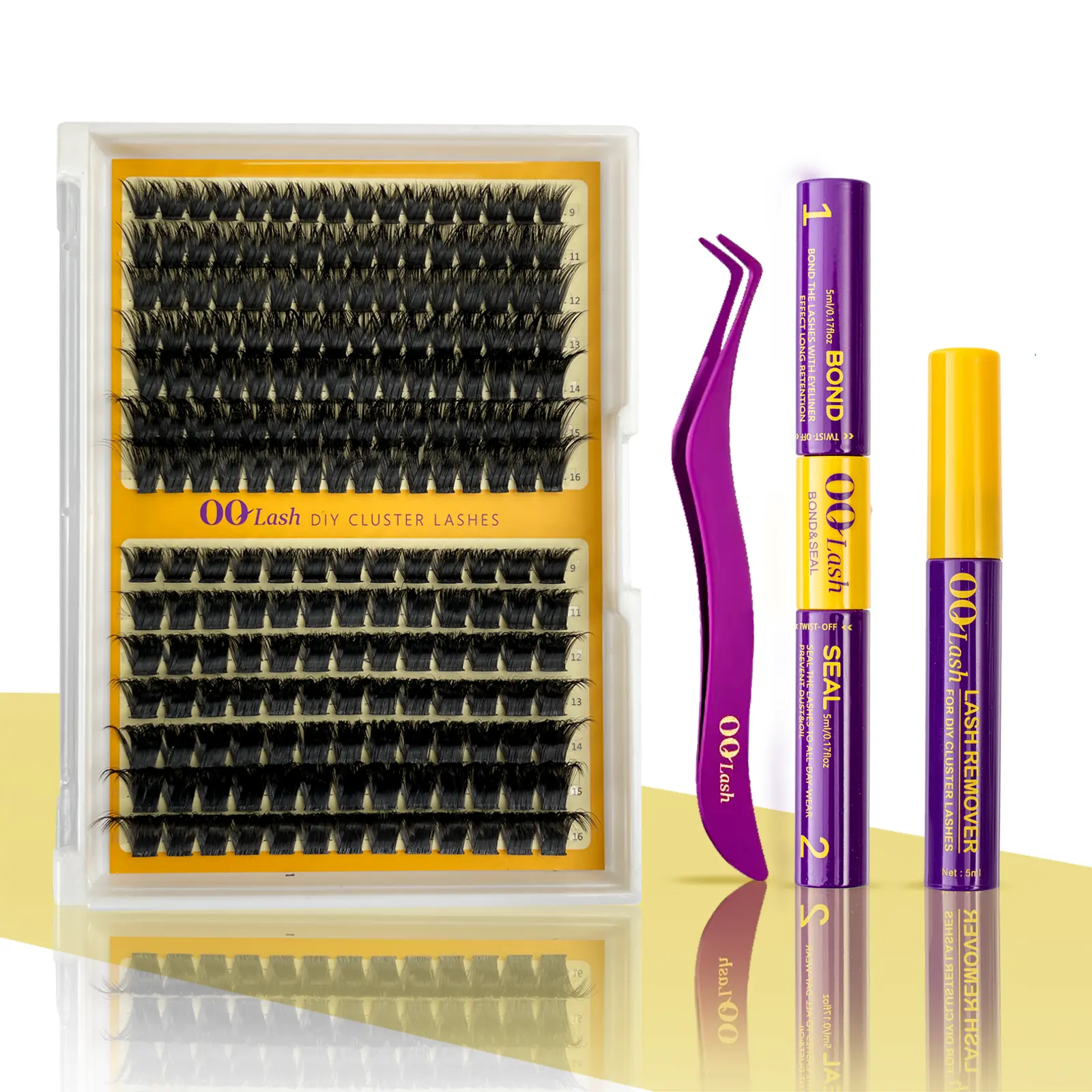 OQ Lash 100D+150D DIY Eyelash Extension Kit D CURL Volume and Soft Waterproof and Long lasting Makeup For Girl Bond and Seal Eyelash Glue and Lash Remover Beginner Friendly Individual Lashes