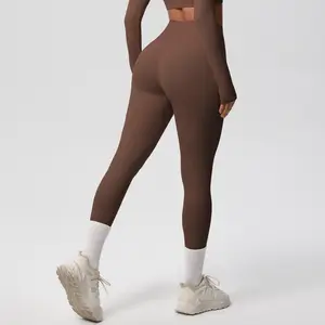 Women's Solid Color High-Waisted Tummy Control & Butt-Lifting Yoga Pants - Quick-Dry Moisture-Wicking Lightweight Fitness Leggings for Running, Cycling & Gym Workouts