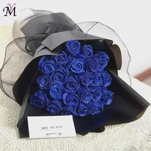 1/5/10/30/50 pcs 7/6 cm Glitter roses gold red or blue gift for wedding Birthday Graduation Anniversary mothers day or valentines Glitter sparkling artificial forever roses Gold Roses