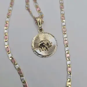 Elephant' three color's stone's gold-plated 20"inches short fashion style