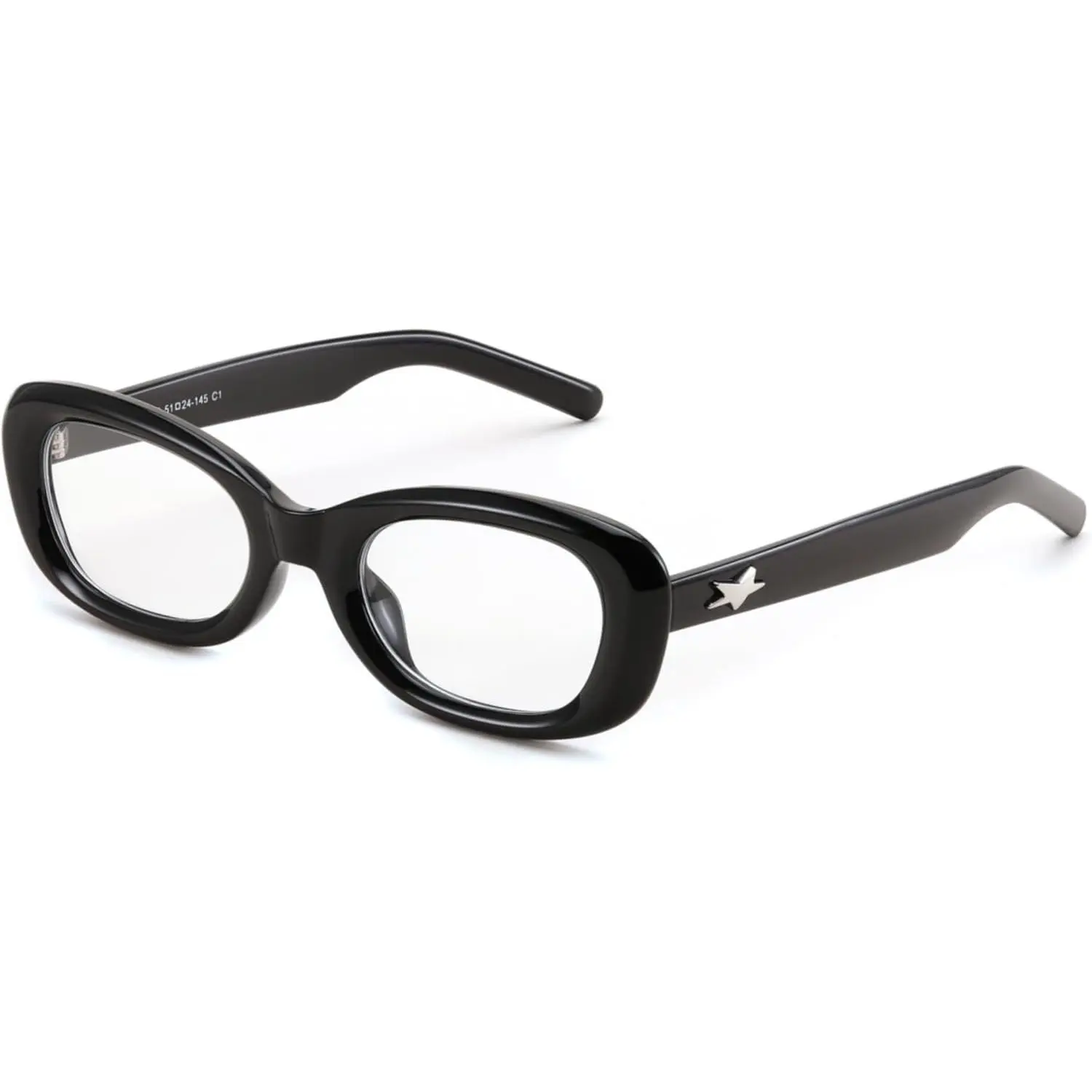 EyeconicFinds Retro Oval Blue Light Blocking Glasses for Women Nerd Fake Glasses Y2k Small Eyewear Frame B0229