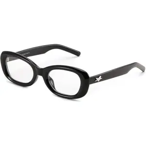 EyeconicFinds Retro Oval Blue Light Blocking Glasses for Women Nerd Fake Glasses Y2k Small Eyewear Frame B0229